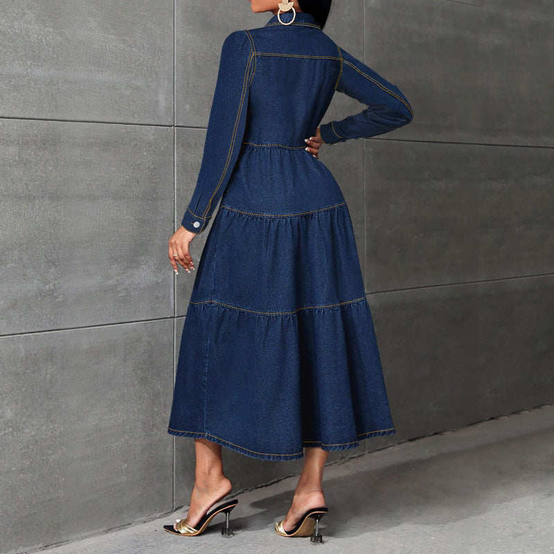 Elegantes Jeanskleid mit Cardigan-Design