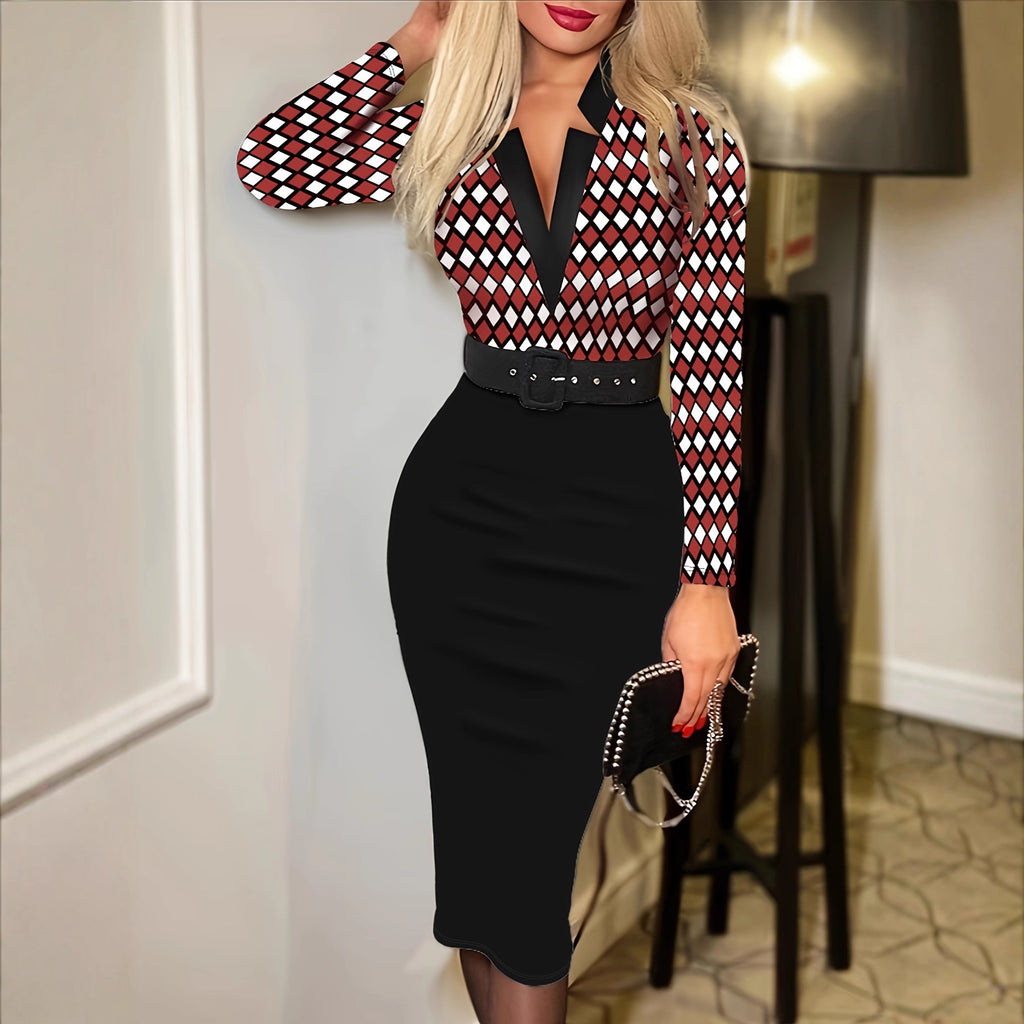 Kariertes Bodycon-Kleid