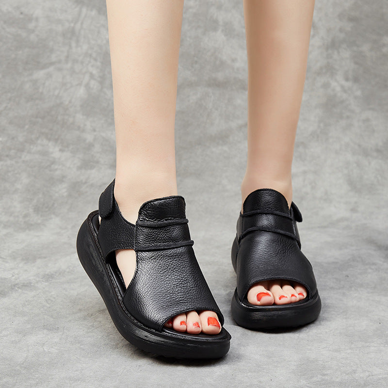 Peep Toe Sandalen aus Rindsleder – Bild 7 | LuxeStyle