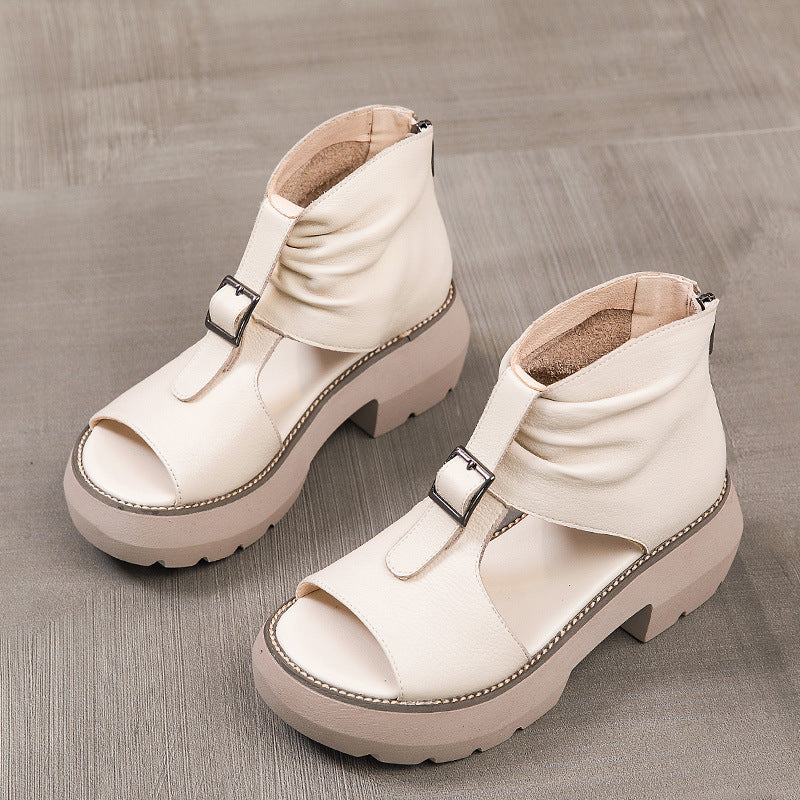 Plateau-Sandalen mit Peep Toe und hohem Absatz – Bild 12 | LuxeStyle