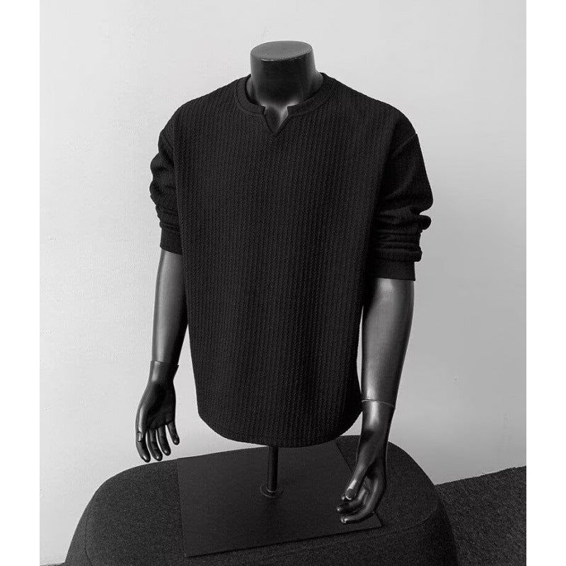 Herren Langarmshirt mit V-Ausschnitt – Bild 7 | LuxeStyle