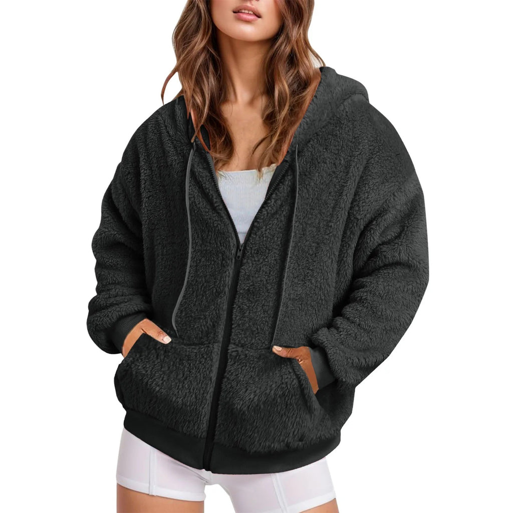 Warmer Hoodie mit geometrischem Muster