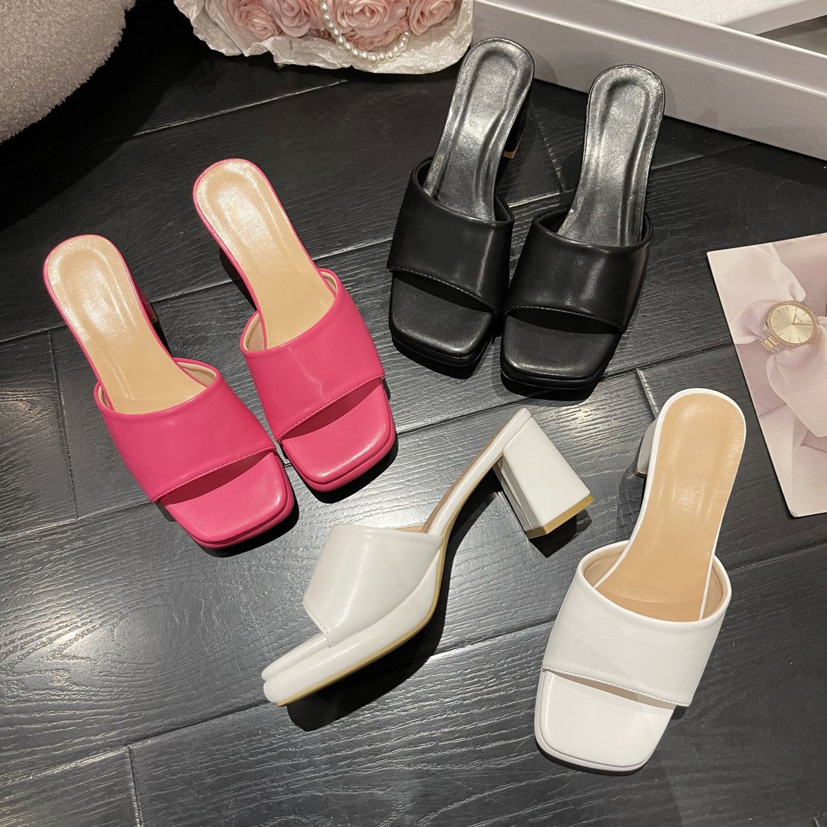 Chunky-Heel Sandale mit eckiger Zehenpartie | LuxeStyle