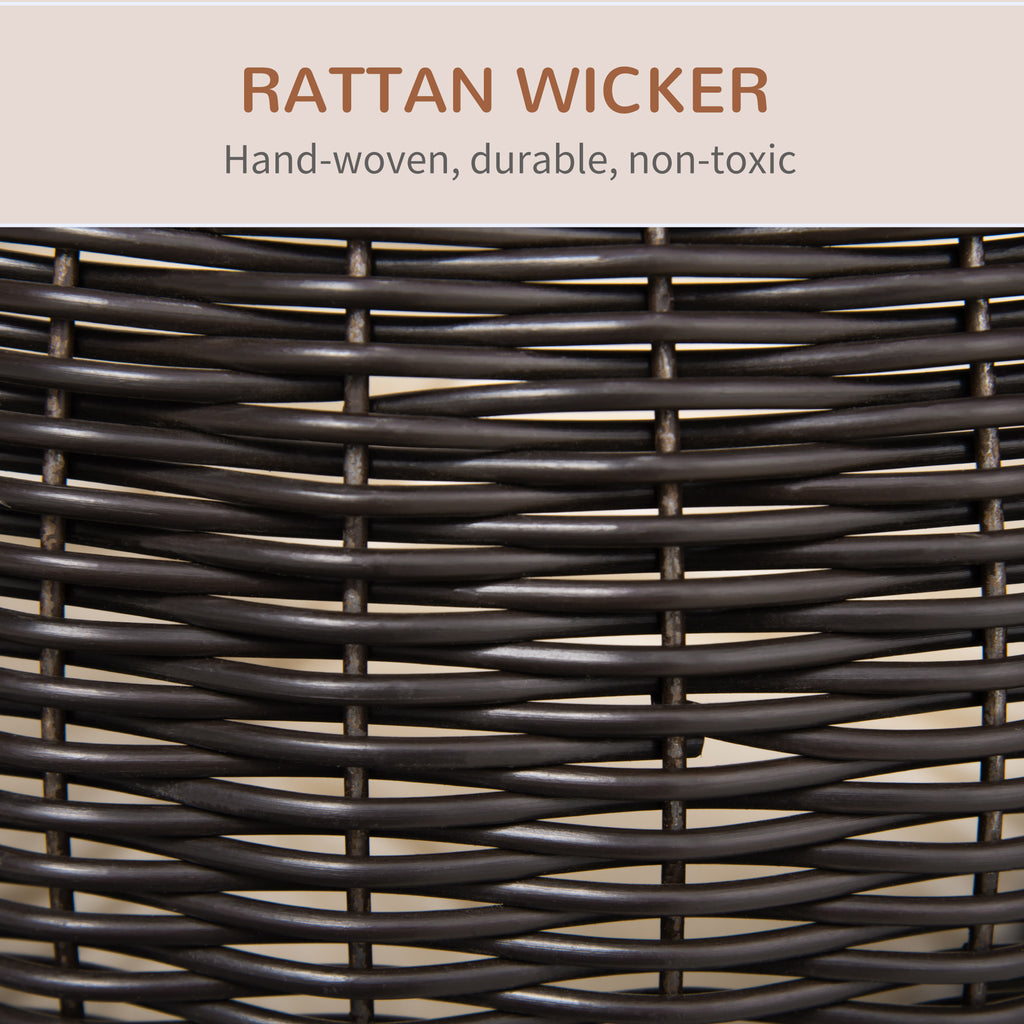Höhenverstellbarer Rotierbarer Katzenkorb mit Dicke Polster und Naturm