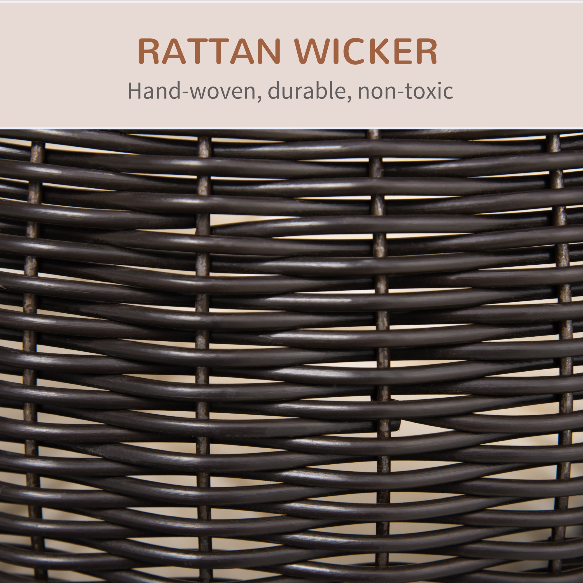 Höhenverstellbarer Rotierbarer Katzenkorb mit Dicke Polster und Naturm