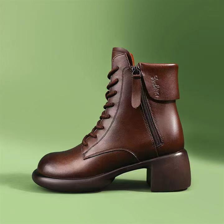 Vintage Leder-Boots mit Chunky-Sohle – Bild 7 | LuxeStyle