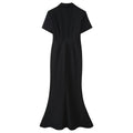 Einfarbiger Eleganter Damenkleid Fischschwanz-Design