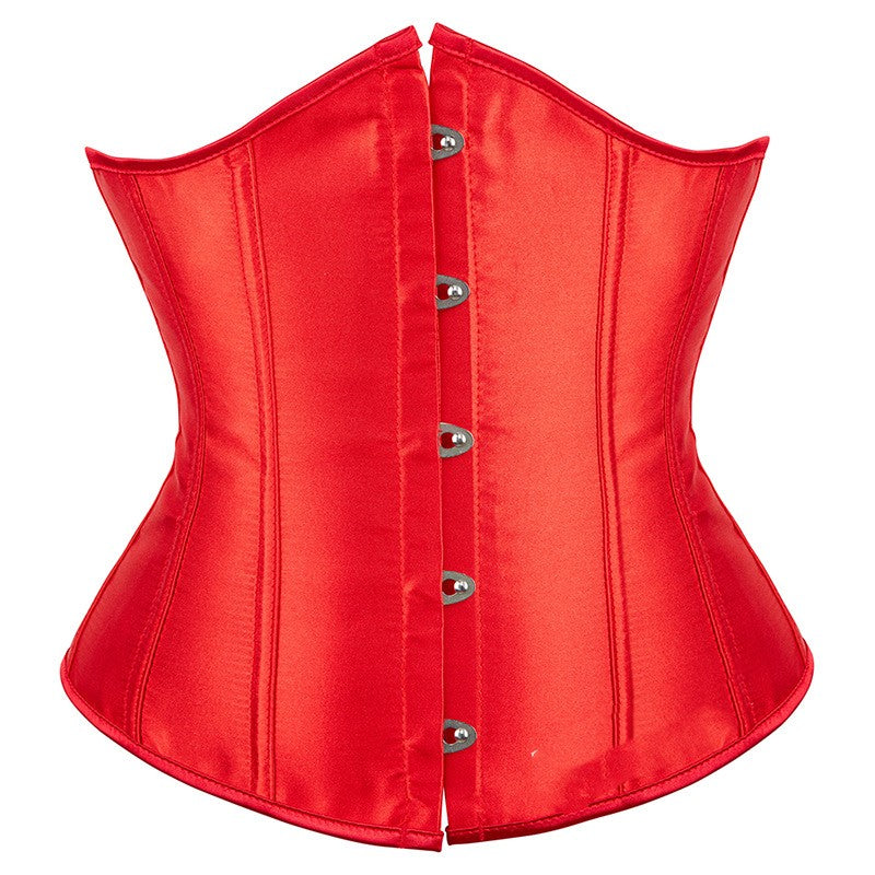 Satin-Korsett mit fünf Knöpfen