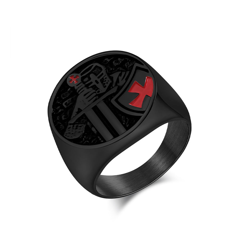 Militärring für Herren mit Kreuz-Design