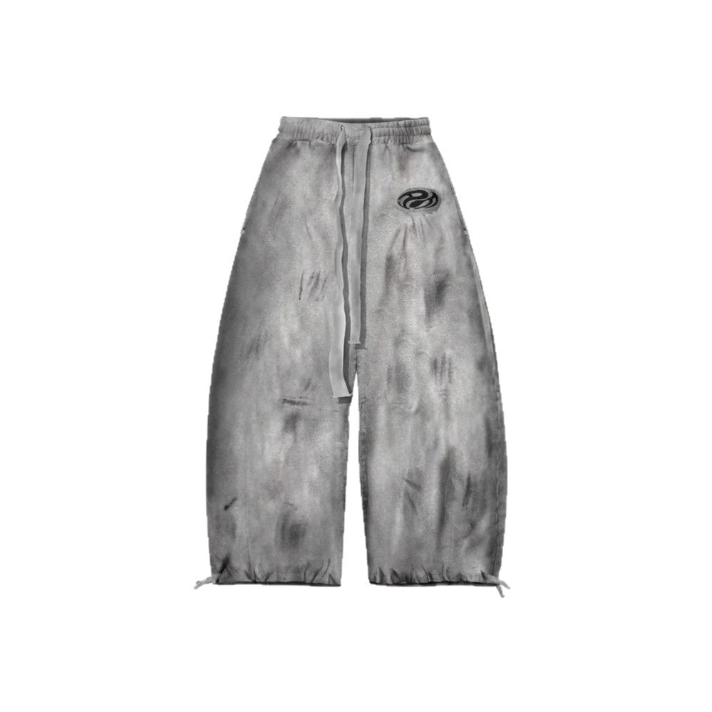 Coton-Sweatpants mit Distressed-Finish