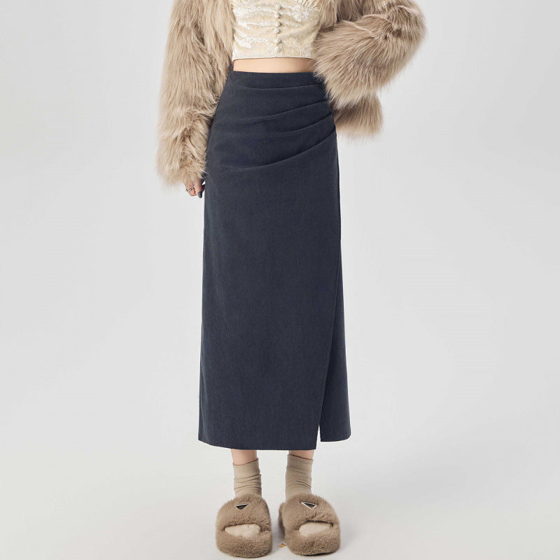 High-Waist Cordrock aus Feincord