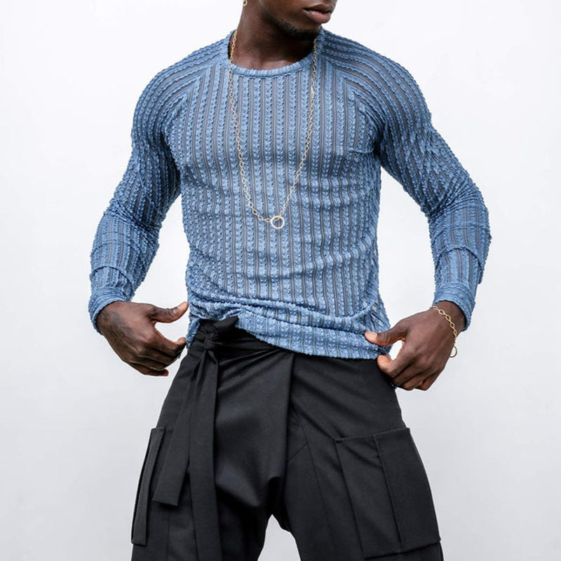 Herren Langarmshirt mit Streifen – Bild 4 | LuxeStyle