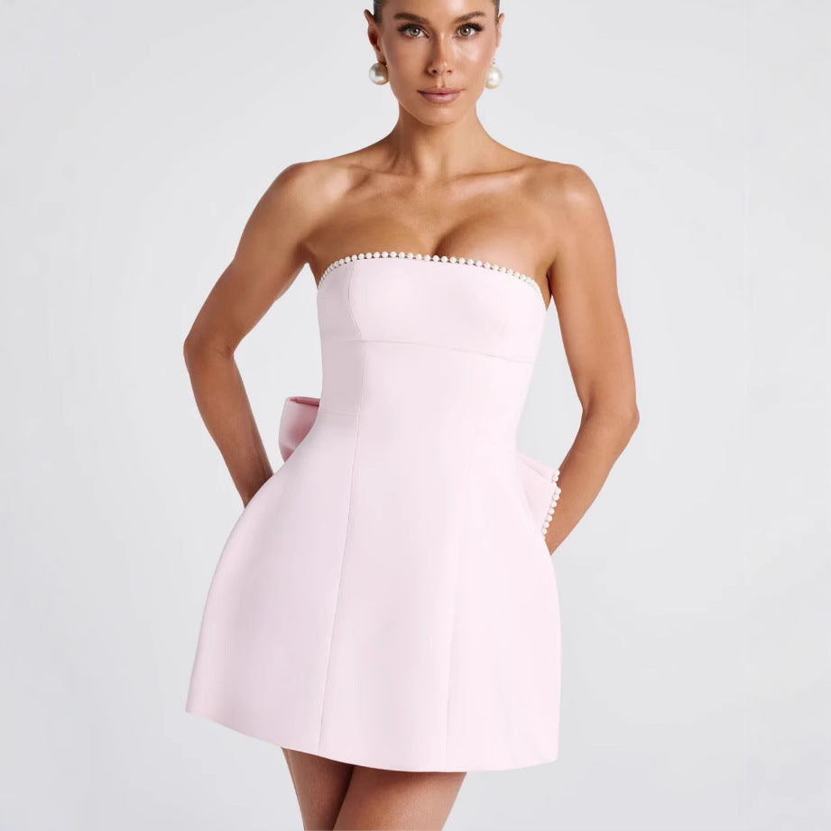 Trägerloses A-Linien-Kleid im French-Stil