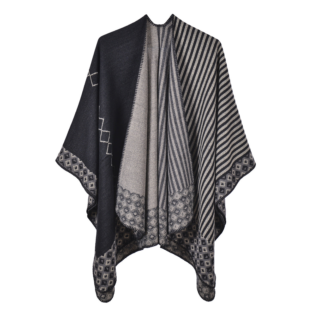 Herbst‑Winter‑Schal in geometrischem Muster – Bild 3 | LuxeStyle