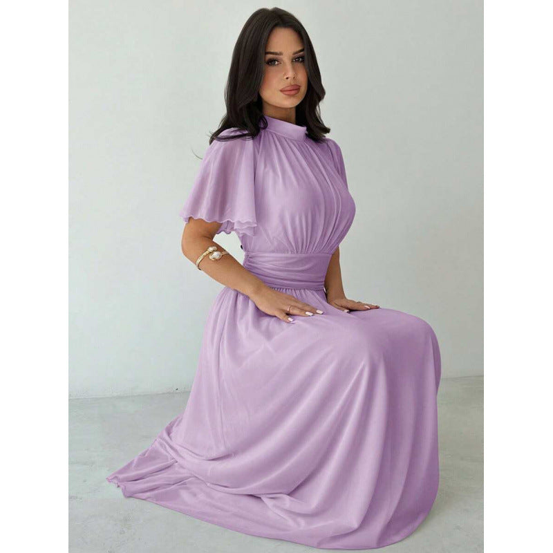 Elegantes A-Linien-Kleid mit Rüschenärmeln