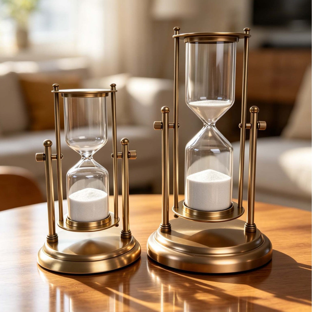 Glas-Sanduhr mit drehbarer Krone