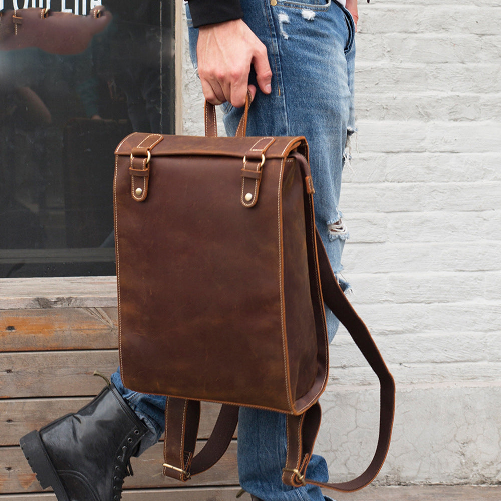 Rindsleder-Leder Rucksack für Männer – Bild 5 | LuxeStyle