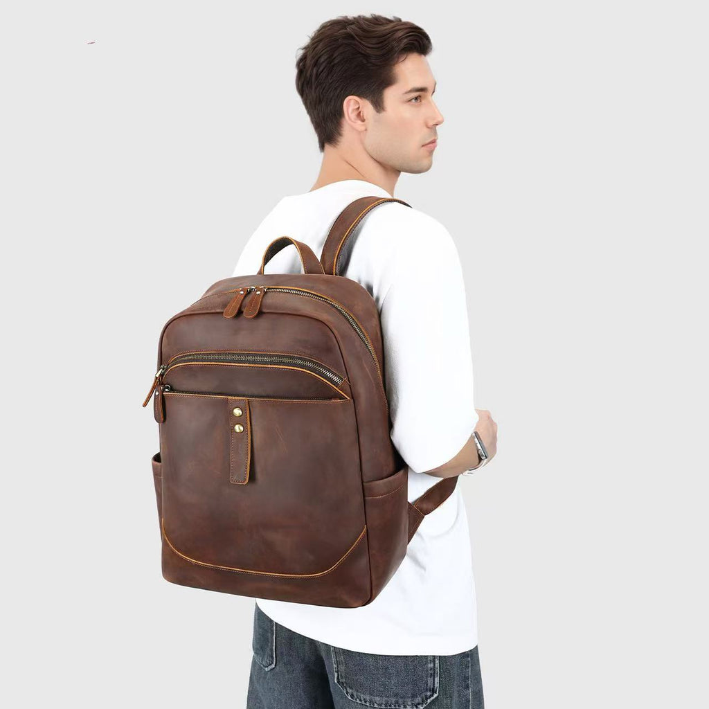 Business Rucksack aus Leder mit Laptopfach – Bild 2 | LuxeStyle