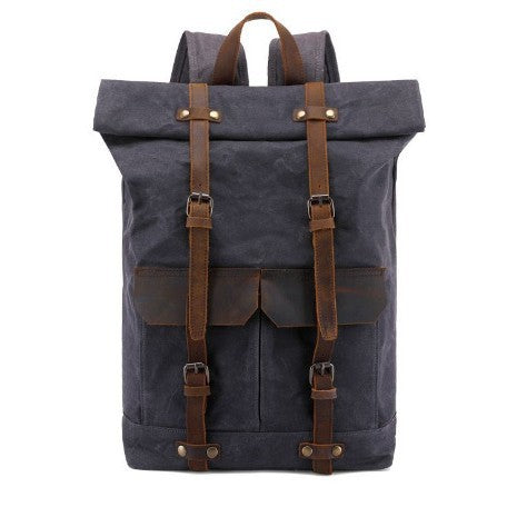 Vintage Rucksack aus Pferdeleder und Canvas