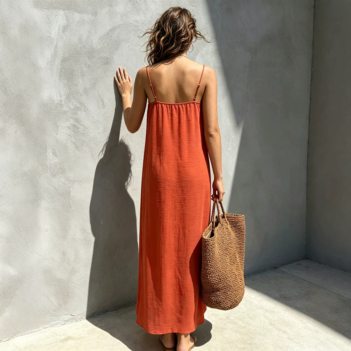 Verstellbares Sommer-Slipdress mit Seitenschlitz – Bild 5 | LuxeStyle