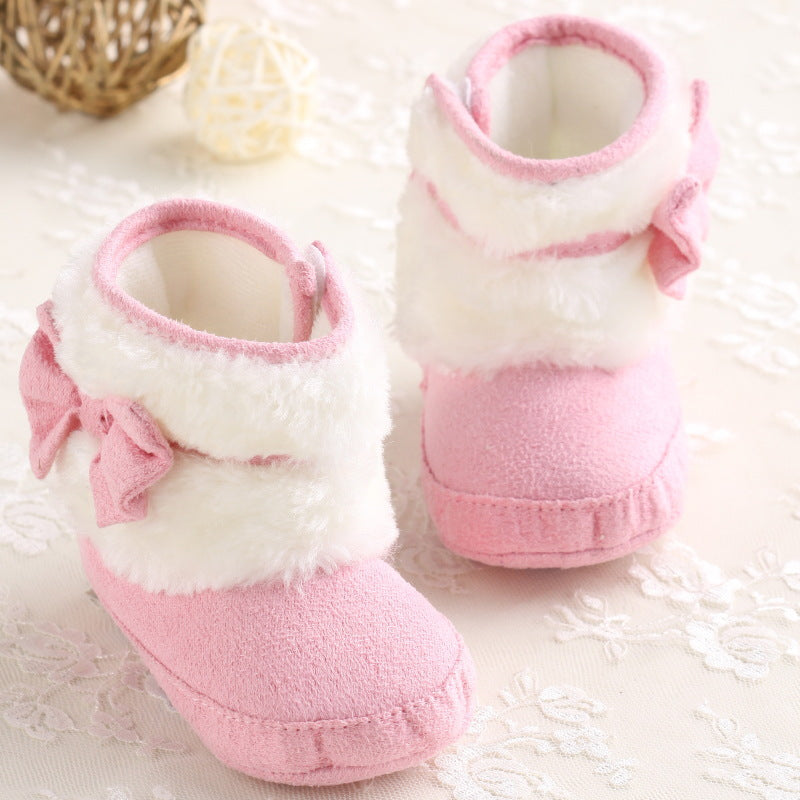 Baby Mädchen Plüsch-Lauflernschuh – Bild 10 | LuxeStyle