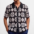 Herren Strickpullover im Schwarz-Weissen Karomuster