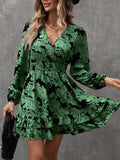 Blumenprint-Kleid mit Puffärmeln
