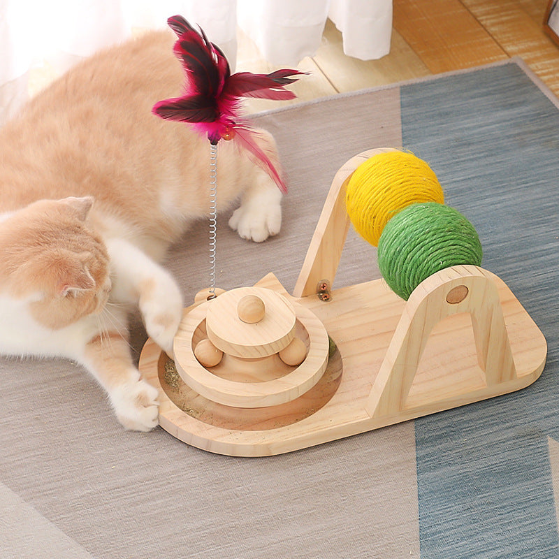 Kreatives Massivholz Sisal Katzen-Spielzeug – Bild 1 | LuxeStyle