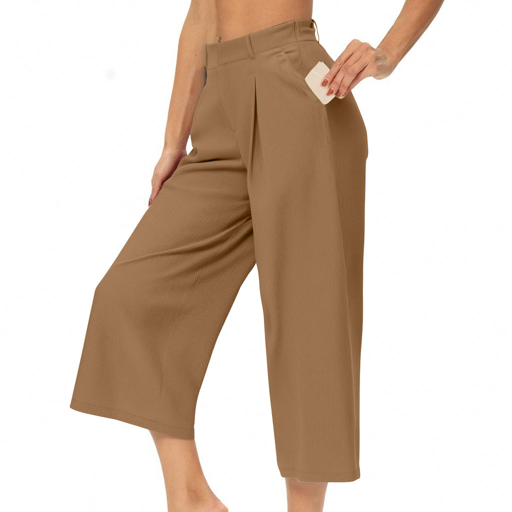 High-Waist Cropped Shorts mit weitem Bein