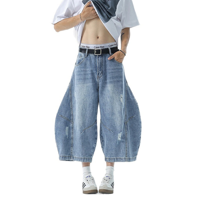 Retro Cropped Wide Leg Jeans