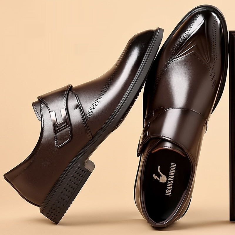 Herren Leder Business-Schuhe mit spitzer Zehenpartie