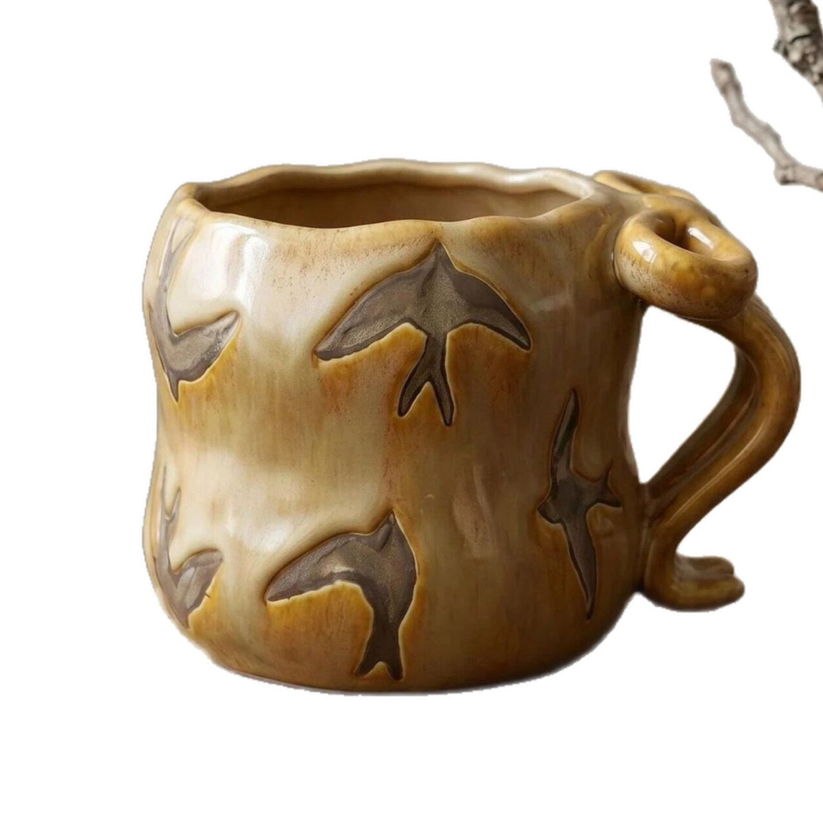 Keramiktasse mit Schmetterlingsmuster – Bild 4 | LuxeStyle