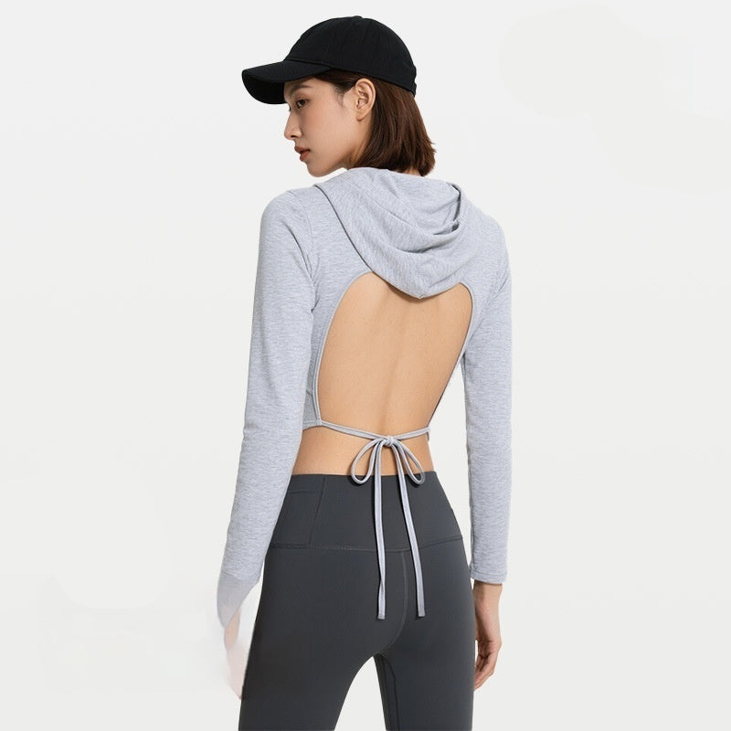 Cropped Hoodie mit integrierten Brustpolstern