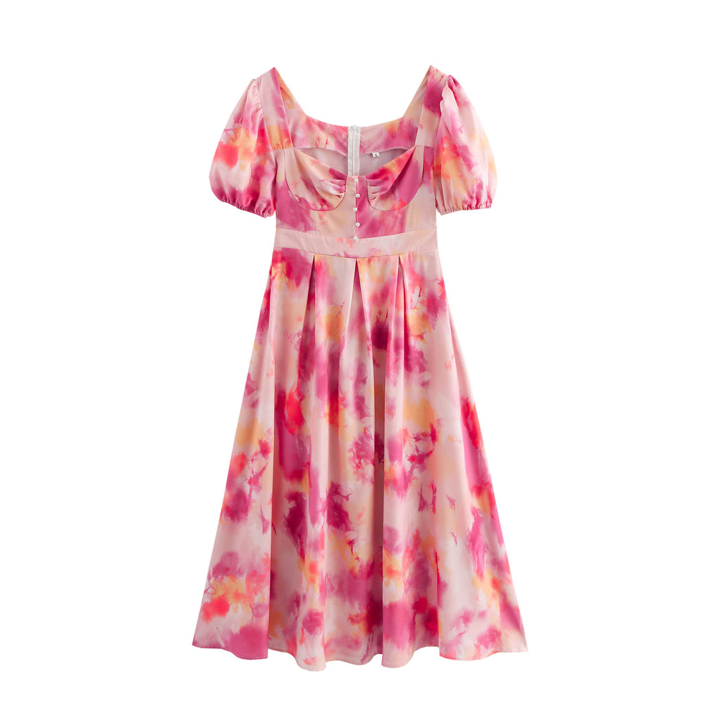 Tailliertes Midikleid mit eckigem Ausschnitt – Bild 4 | LuxeStyle