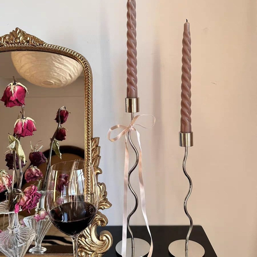 Eleganter Edelstahl Kerzenständer im French Style