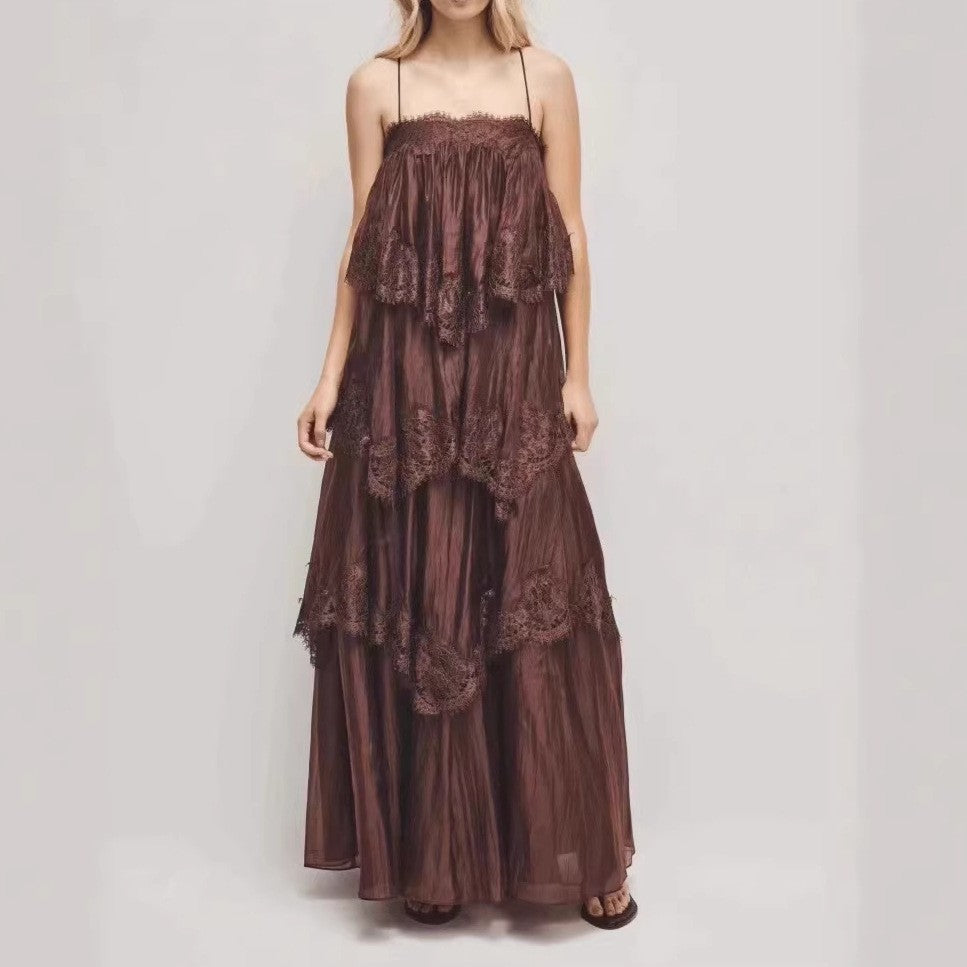 Vintage Spitze Ombre Maxi-Kleid – Bild 5 | LuxeStyle