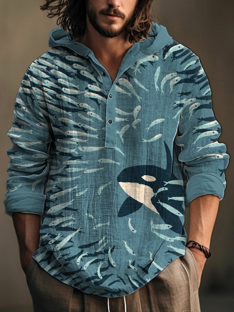 Herren Kapuzenpullover mit Knöpfen – Bild 11 | LuxeStyle
