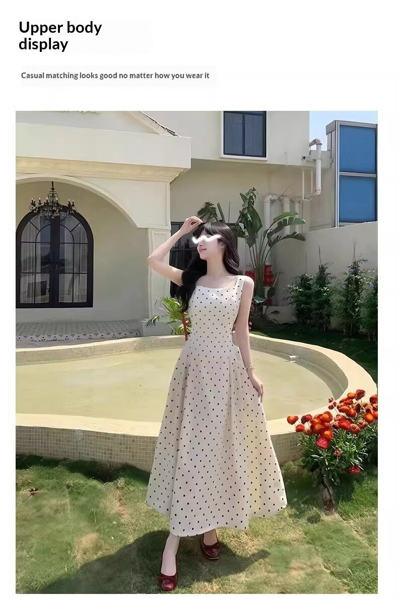 Damen Polka-Dot Sommerkleid mit Spaghettiträgern – Bild 4 | LuxeStyle
