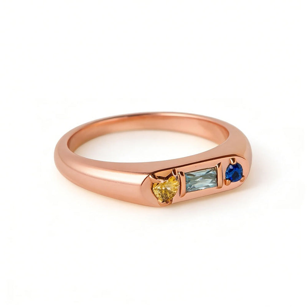 Geometrischer Geburtsstein-Ring – Bild 1 | LuxeStyle