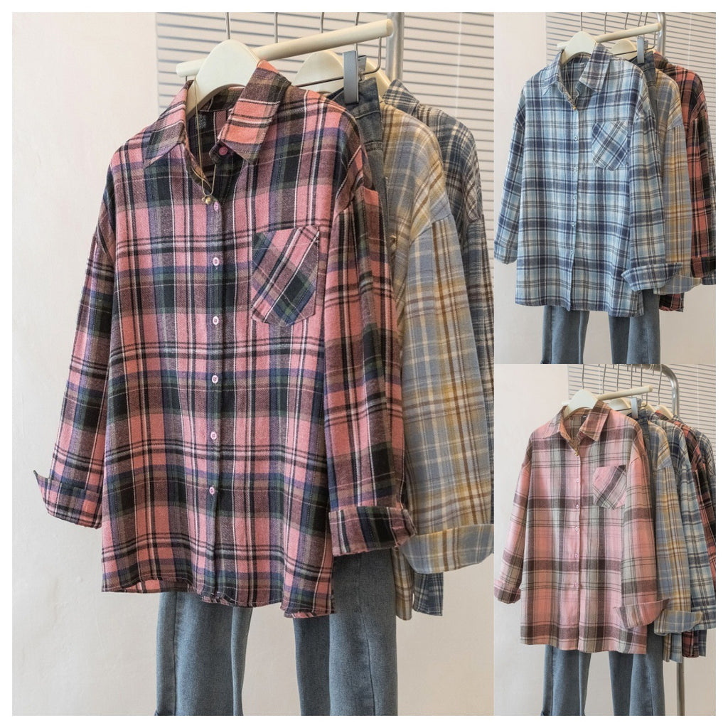 Kariertes Oversize-Hemd im Retro-Look