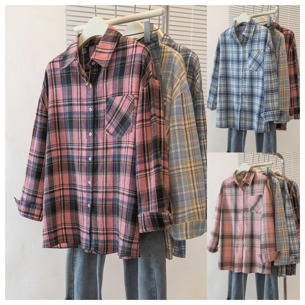 Kariertes Oversize-Hemd im Retro-Look