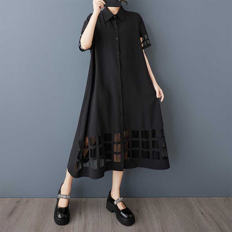 Lässiges Mesh-Kleid in Übergrösse
