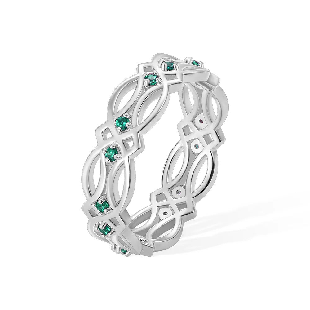 Geburtsstein-Ring mit Hohl-Design
