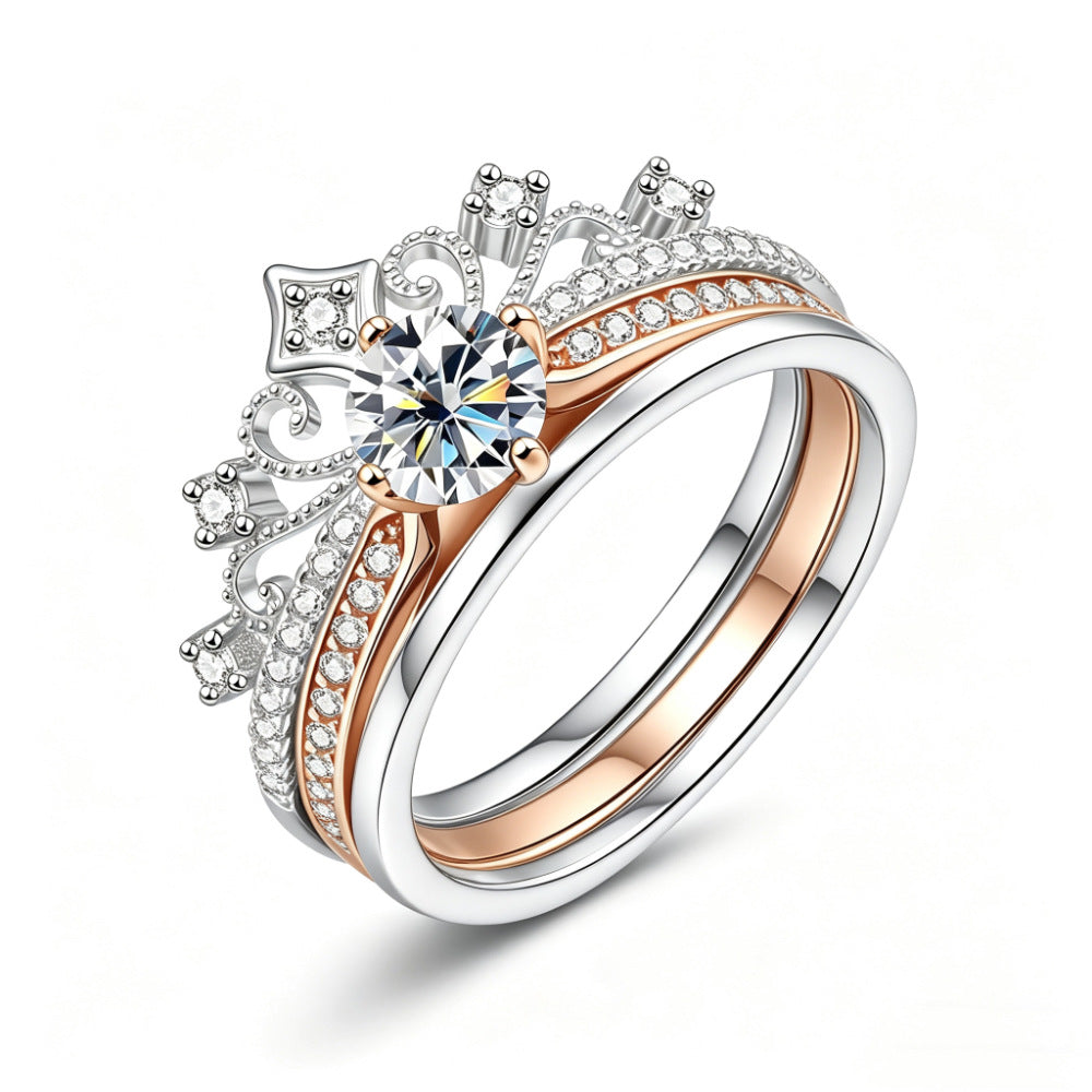 Moissanite Crown Ring