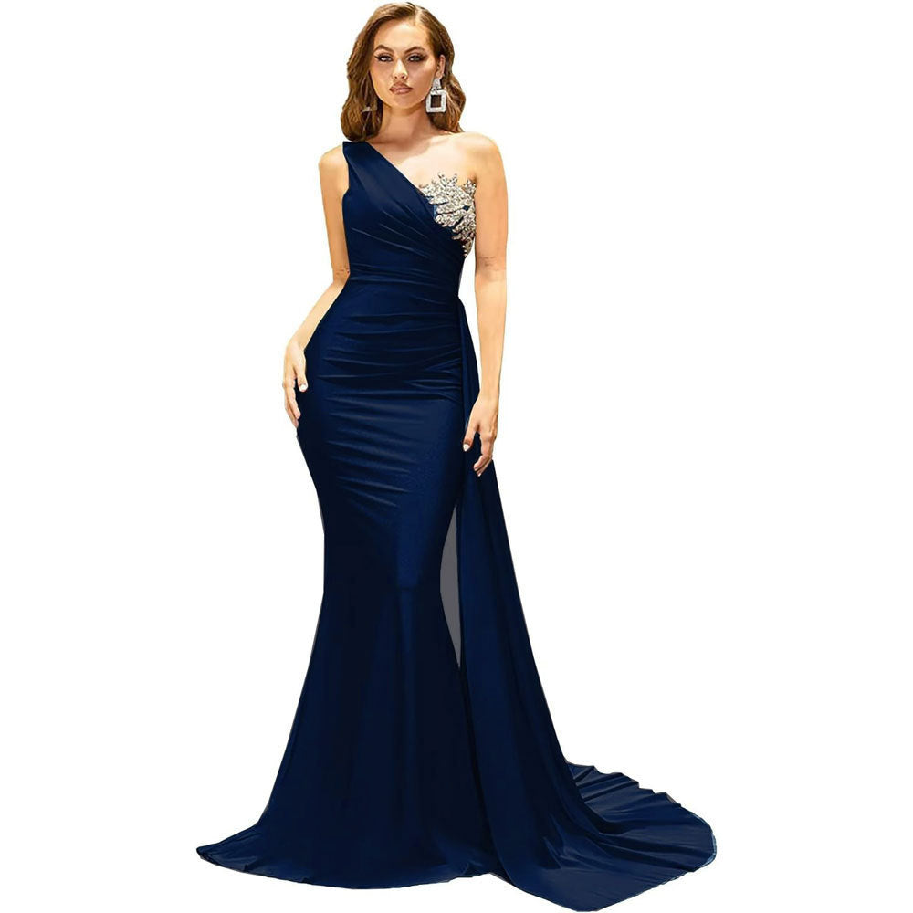 Minimalistisches One-Shoulder Abendkleid