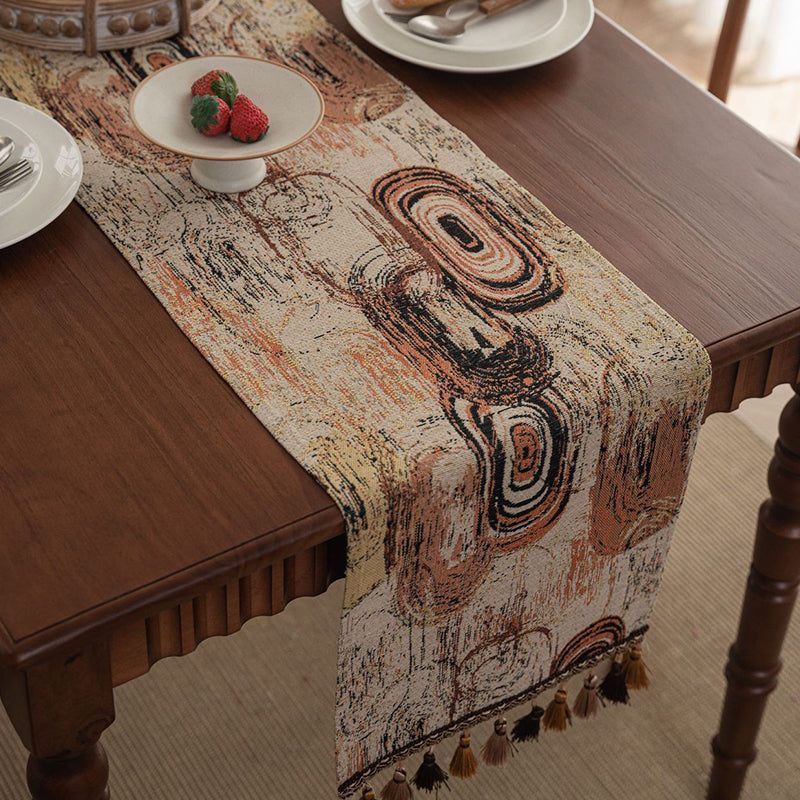 Rhyme Nordic Jacquard Tischläufer mit Quasten