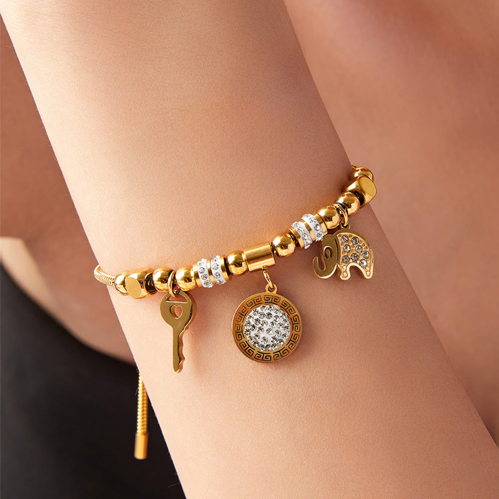 Geometrisches Titanstahl-Armband mit Zirkonia – Bild 3 | LuxeStyle