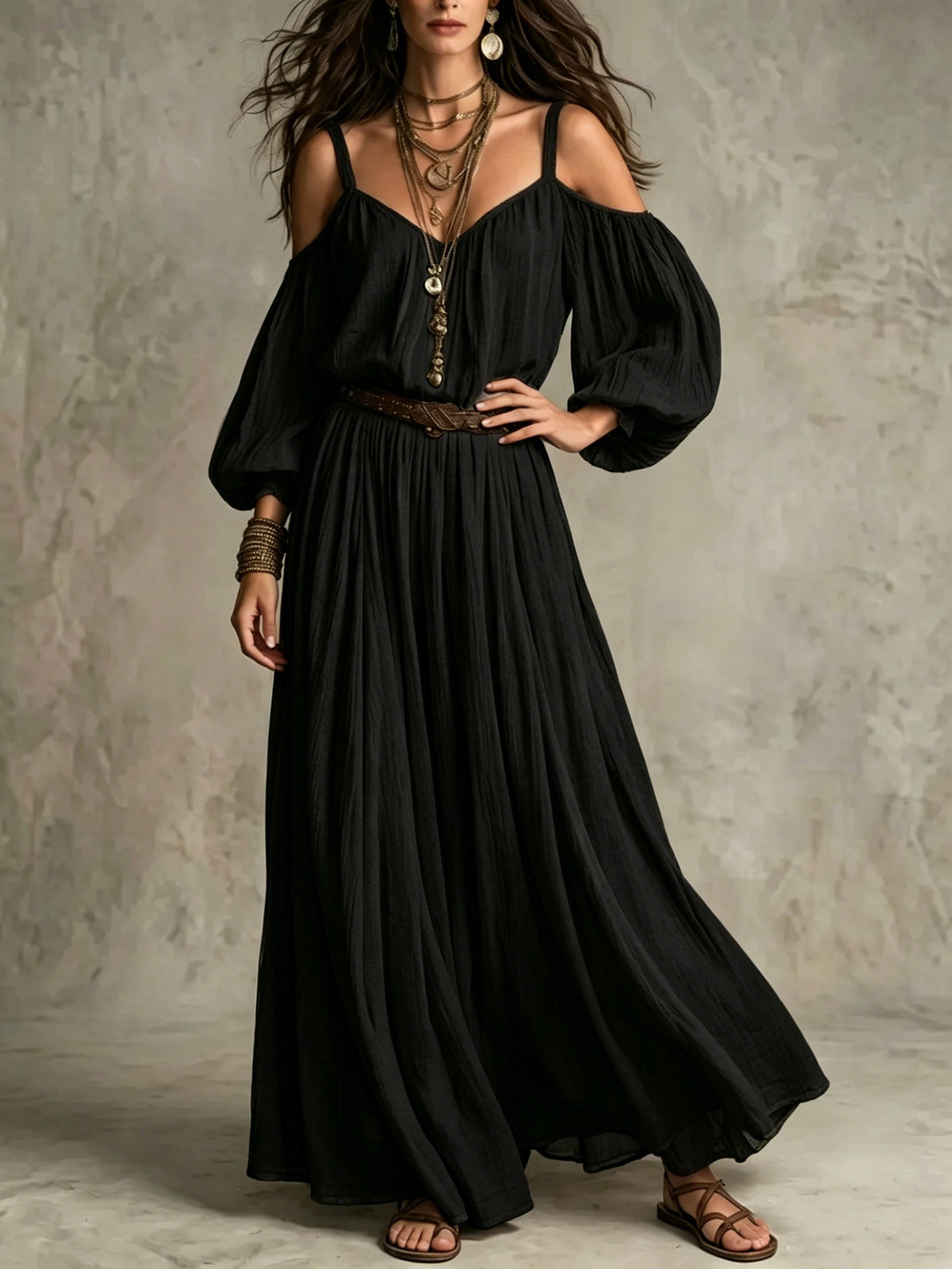 Damen-Kleid mit Falten und Off-Shoulder – Bild 5 | LuxeStyle