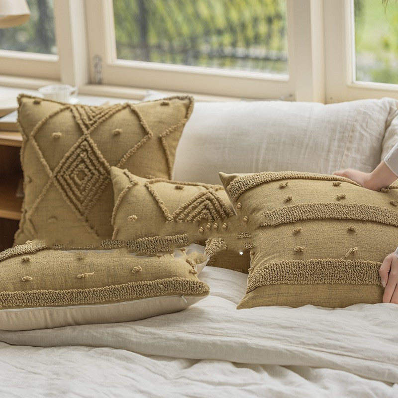 Samtkissen mit geometrischem Loop-Muster – Bild 3 | LuxeStyle