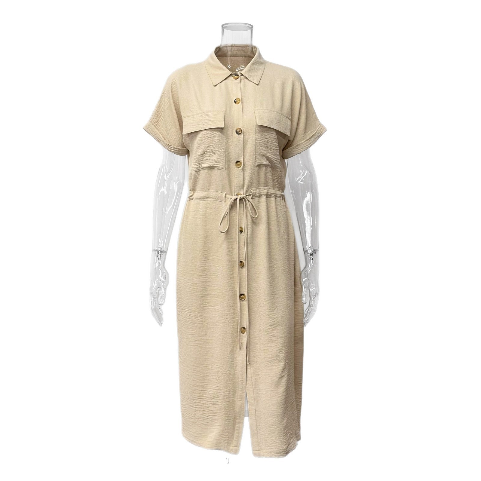 Elegant Kurzarm-Dress im A-Linien-Stil
